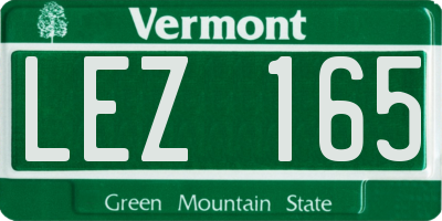 VT license plate LEZ165