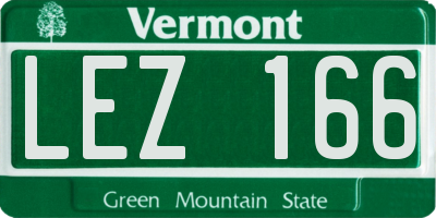 VT license plate LEZ166
