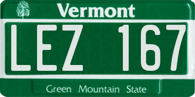VT license plate LEZ167