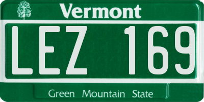 VT license plate LEZ169