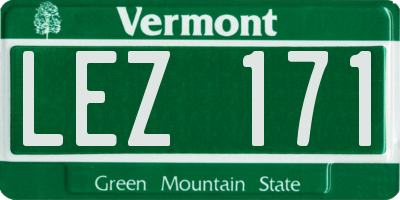 VT license plate LEZ171