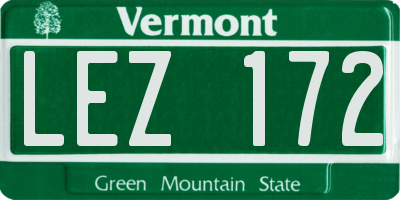 VT license plate LEZ172
