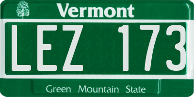 VT license plate LEZ173