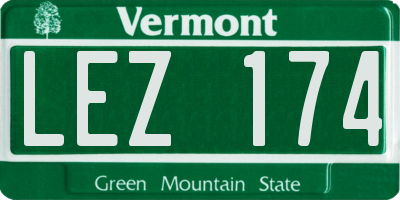VT license plate LEZ174