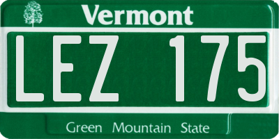 VT license plate LEZ175