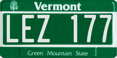 VT license plate LEZ177