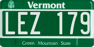 VT license plate LEZ179