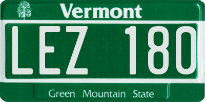 VT license plate LEZ180