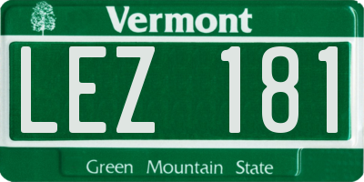 VT license plate LEZ181