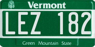 VT license plate LEZ182