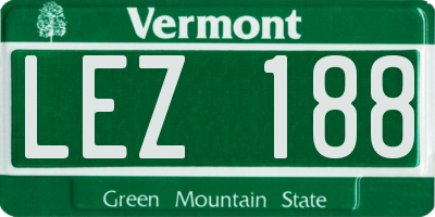 VT license plate LEZ188