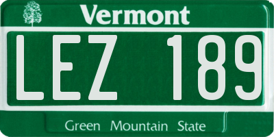 VT license plate LEZ189