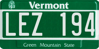 VT license plate LEZ194