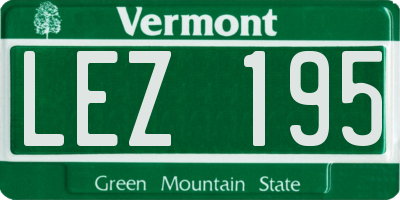 VT license plate LEZ195