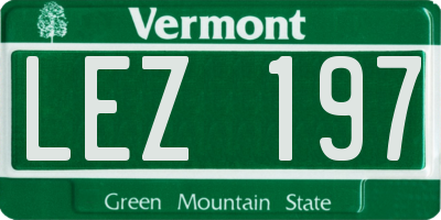 VT license plate LEZ197