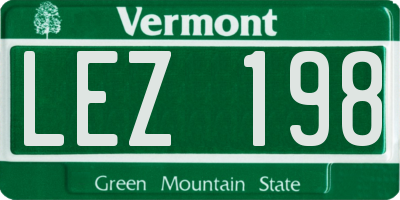 VT license plate LEZ198