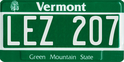 VT license plate LEZ207