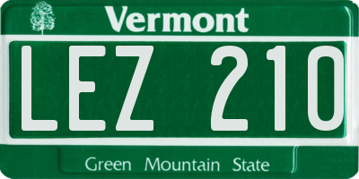 VT license plate LEZ210