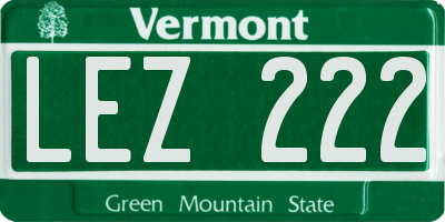 VT license plate LEZ222