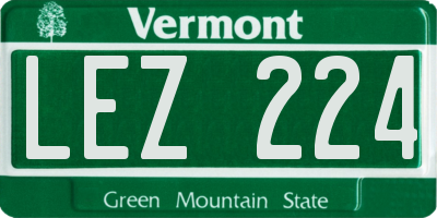 VT license plate LEZ224