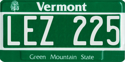 VT license plate LEZ225