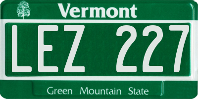 VT license plate LEZ227