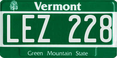 VT license plate LEZ228