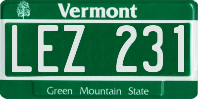 VT license plate LEZ231