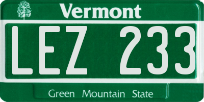 VT license plate LEZ233