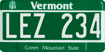 VT license plate LEZ234