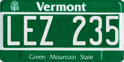 VT license plate LEZ235