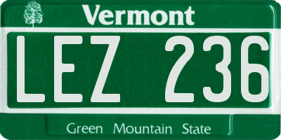 VT license plate LEZ236