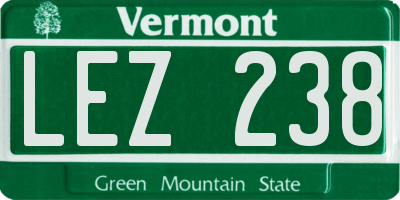 VT license plate LEZ238