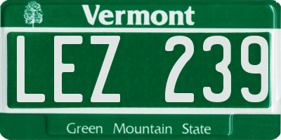 VT license plate LEZ239
