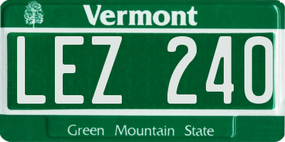 VT license plate LEZ240