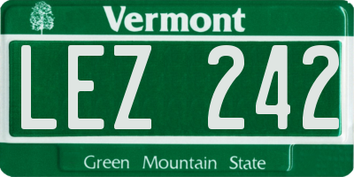 VT license plate LEZ242