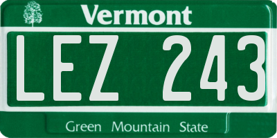 VT license plate LEZ243