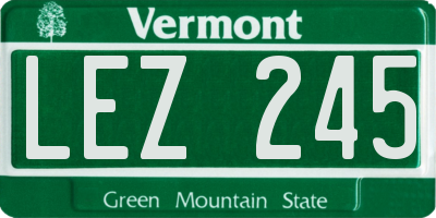 VT license plate LEZ245
