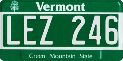 VT license plate LEZ246