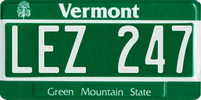VT license plate LEZ247