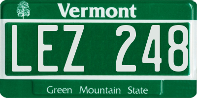 VT license plate LEZ248