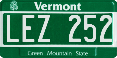 VT license plate LEZ252