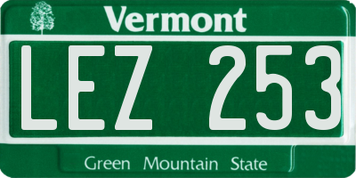 VT license plate LEZ253