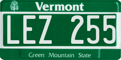 VT license plate LEZ255