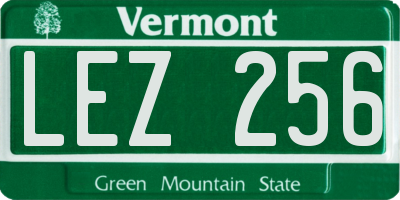 VT license plate LEZ256