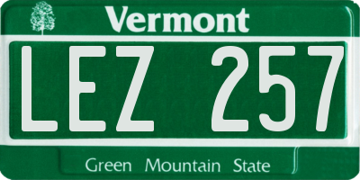 VT license plate LEZ257