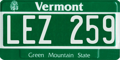 VT license plate LEZ259
