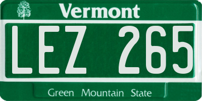 VT license plate LEZ265