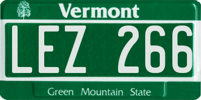 VT license plate LEZ266