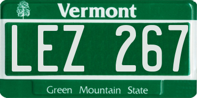 VT license plate LEZ267
